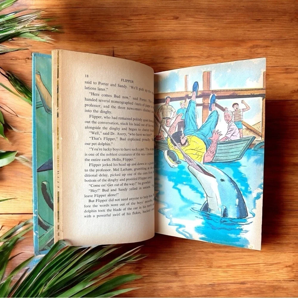Vintage 1966 Flipper: The Mystery of the Black Schooner Hardcover - Illustrated